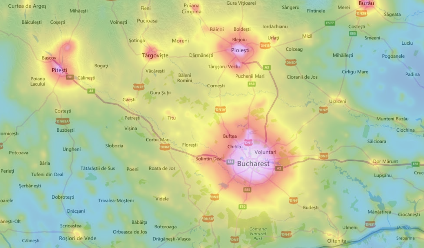 Light polution map